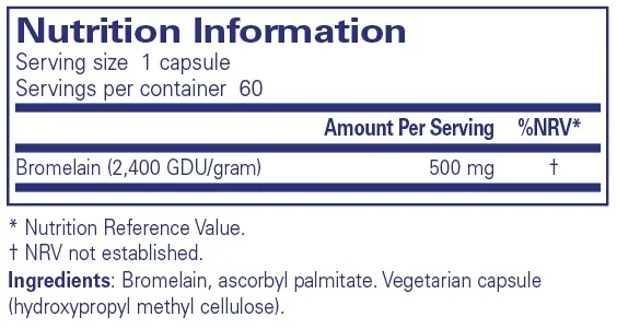Bromelain 2400 500 MG - 60 capsules - Image 2