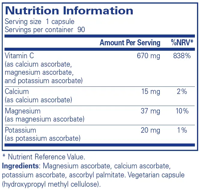 Buffered Ascorbic Acid - 90 capsules - Image 2