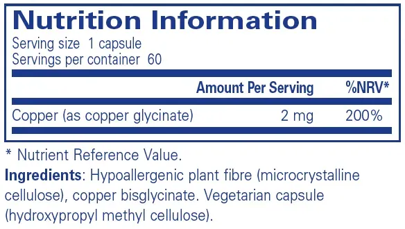 Copper (glycinate) - 60 capsules - Image 2