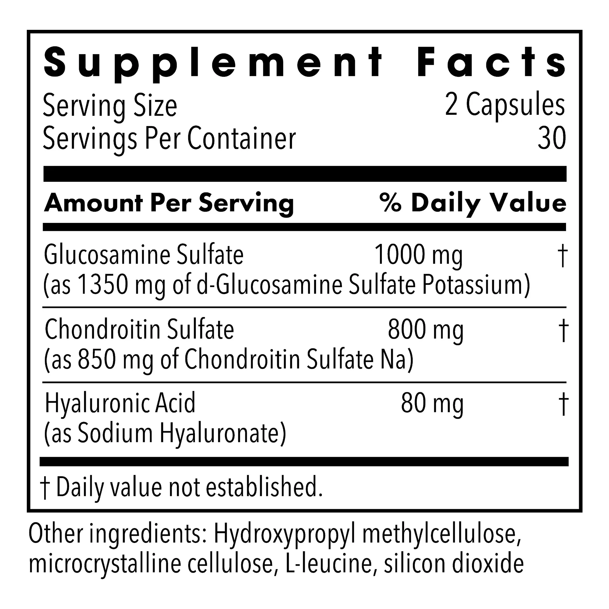 Glucosamine Chondroitin with HA - 60 capsules - Image 2