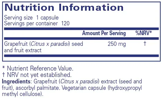 Grapefruit Seed Extract - 120 capsules - Image 2
