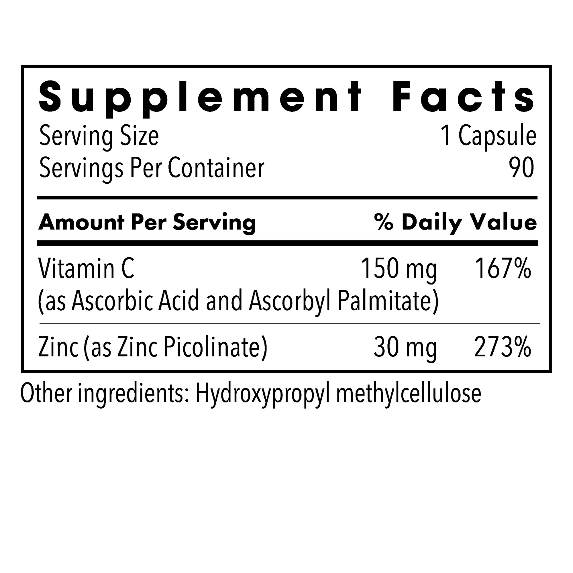Zinc Picolinate 30mg - 90 capsules - Image 2